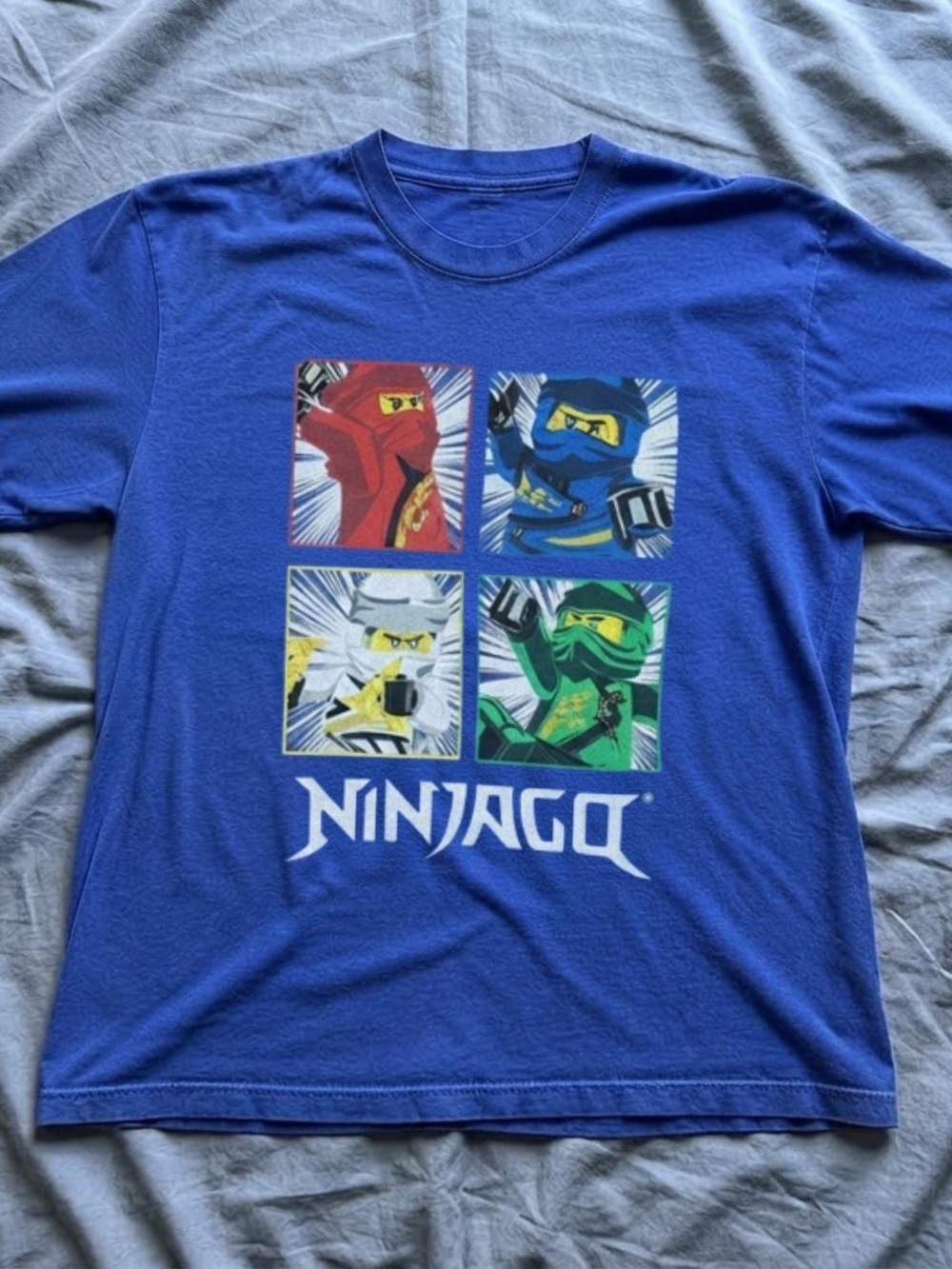 Gildan Blue Ninjago Four-Panel Graphic Tee